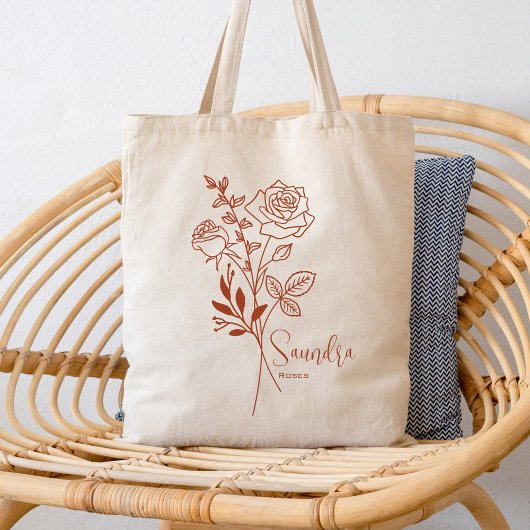 Gepersonaliseerde Geboortemaand Bloem June Boho Tote Bag
