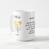 Gepersonaliseerde Geboortemaand Bloem MAART Daffod Koffiemok (Voorkant links)