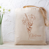 Gepersonaliseerde Geboortemaand Bloem Maart Roest Tote Bag