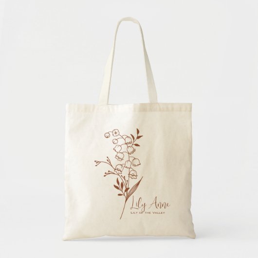 Gepersonaliseerde Geboortemaand Bloem May Boho Tote Bag (Voorkant)