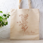 Gepersonaliseerde Geboortemaand Bloem May Boho Tote Bag<br><div class="desc">Een prachtig modern botanisch boeket van Lily of the Valley bloemen staat voor May's geboortemaand. Het ideale geschenk om uw favoriete persoon te shows hoeveel u geeft. Perfect voor alle gelegenheden, waaronder verjaardagen, beste vrienden, Moederdag, bruidsmeisje cadeau, bruidsmeisje van eer, nieuwe moeder, en nog veel meer! Gemakkelijk gepersonaliseerd met jouw...</div>