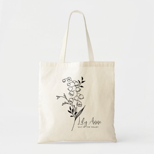 Gepersonaliseerde Geboortemaand Bloem May Boho Tote Bag (Voorkant)