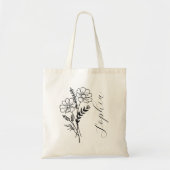 Gepersonaliseerde Geboortemaand Bloem Oktober Tote Bag (Voorkant)