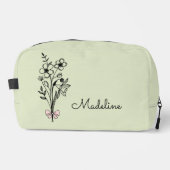 Gepersonaliseerde Geboortemaand Bloem Toilettasje (Voorkant)