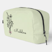 Gepersonaliseerde Geboortemaand Bloem Toilettasje (Rechterhoek)