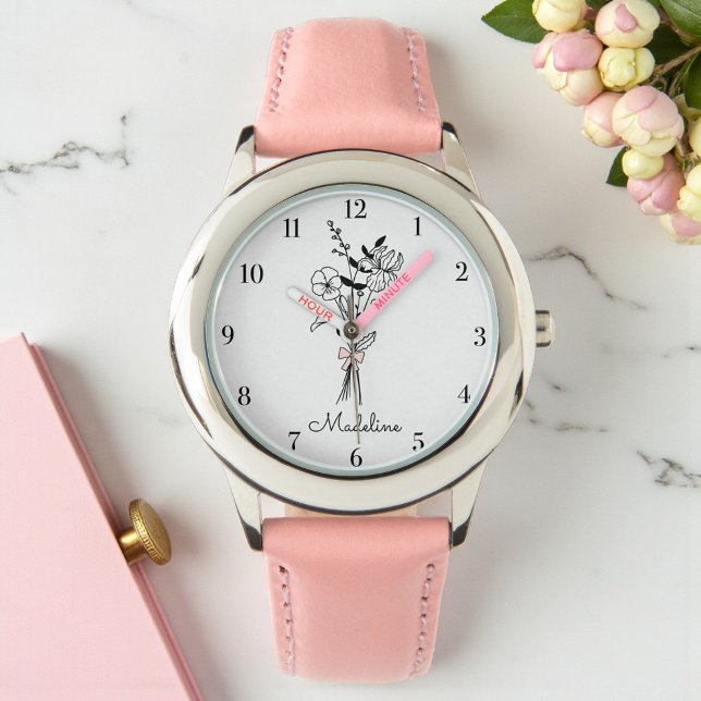 Gepersonaliseerde Geboortemaand Bloem voor Haar Bl Horloge (Creator heeft geüpload)