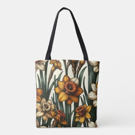 Gepersonaliseerde Geboortemaand Maart Daffodil Tote Bag (Achterkant)
