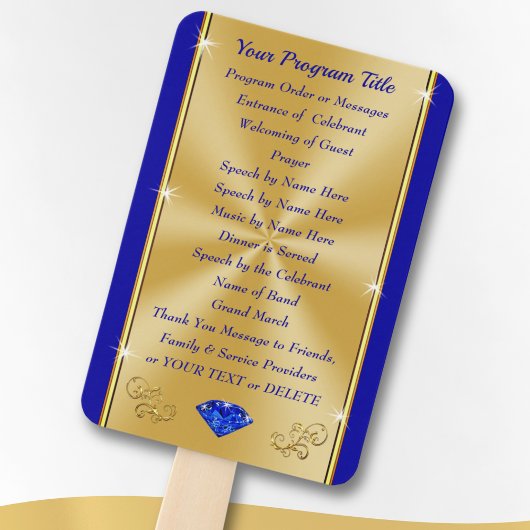 Gepersonaliseerde geboortepartijprogramma's voor v handwaaier