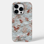 Gepersonaliseerde geborduurde Floral iPhone Case (Achterkant)