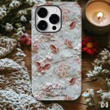 Gepersonaliseerde geborduurde Floral iPhone Case