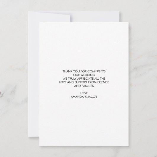 Gepersonaliseerde Geborstelde Huwelijksfoto Dank u Kaart (Achterkant)