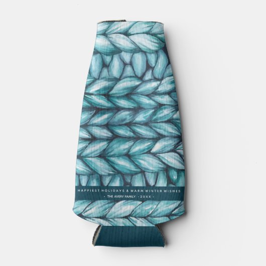 Gepersonaliseerde gebreide kerst flesjeskoeler (Voorkant)