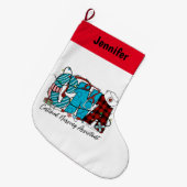 Gepersonaliseerde gecertificeerde verpleegkundige grote kerstsok (Voorkant (Hangend))