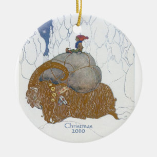 Gepersonaliseerde Gedateerd Geit Yule van de Kunst Keramisch Ornament