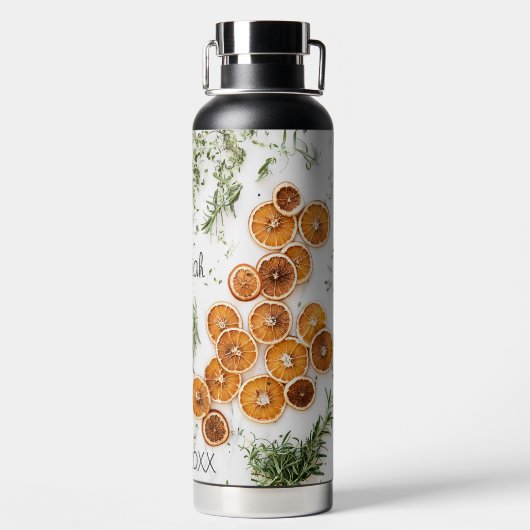 Gepersonaliseerde gedateerde vakantie waterfles (Achterkant)