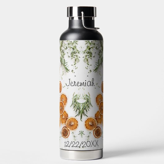 Gepersonaliseerde gedateerde vakantie waterfles (Links)