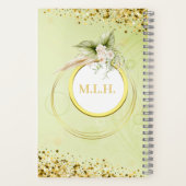 Gepersonaliseerde Gedempte Groen en Golden Notitieboek (Achterkant)
