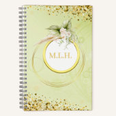 Gepersonaliseerde Gedempte Groen en Golden Notitieboek (Voorkant)