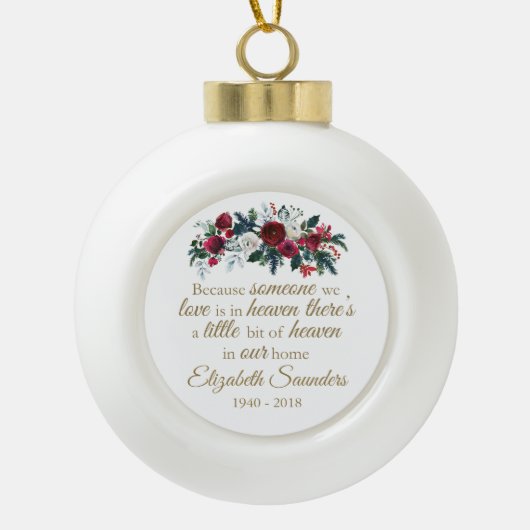 Gepersonaliseerde Gedenkgeschenken | De hemel in o Keramische Bal Ornament (Voorkant)