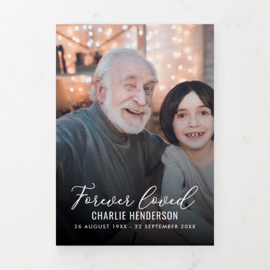 Gepersonaliseerde Gedenkteken Orde van Dienst 6-Fo Drieluik Programma (Cover)