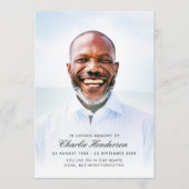 Gepersonaliseerde Gedenkteken Orde van Dienst Foto Programmakaart (Voorkant)