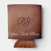 Gepersonaliseerde Gedrukte Faux Lederen Stubby Hou Blikjeskoeler (Achterkant)