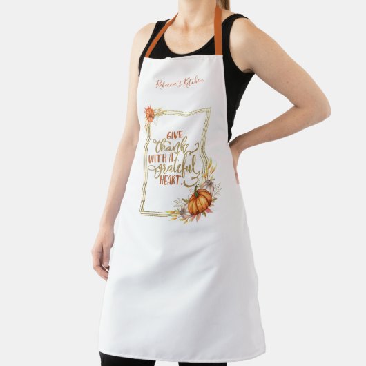 Gepersonaliseerde Geef Bedankt Pompoen Lijst Schor Schort (Insitu)