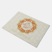 Gepersonaliseerde Geef Bedankt Pompoenkrans Deurmat (Schuin)