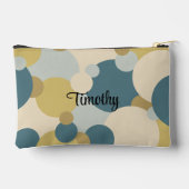 Gepersonaliseerde geel-blauwe moleculen toilettas etui (Achterkant)