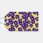 Gepersonaliseerde geel en paarse bloem cadeaulabel (Achterkant Horizontaal)