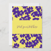 Gepersonaliseerde geel en paarse bloem kaart (Voorkant)
