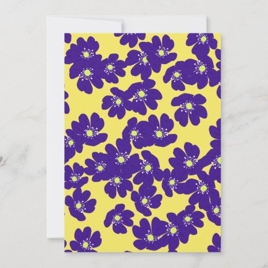 Gepersonaliseerde geel en paarse bloem kaart (Achterkant)