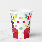 Gepersonaliseerde geel en zwart labradors verjaard papieren bekers (Rechts)