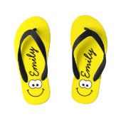 Gepersonaliseerde Geel Kinder Teenslippers (Voetbed)