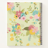 Gepersonaliseerde geel roze groene bloemen Baby sh Notitieboek (Achterkant)