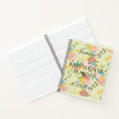Gepersonaliseerde geel roze groene bloemen Baby sh Notitieboek (Binnen)