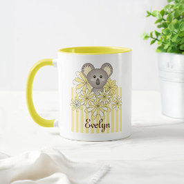 Gepersonaliseerde Geel Schattige Baby Koala Beer K Mok
