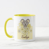 Gepersonaliseerde Geel Schattige Baby Koala Beer K Mok (Links)