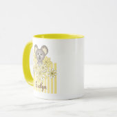 Gepersonaliseerde Geel Schattige Baby Koala Beer K Mok (Voorkant links)