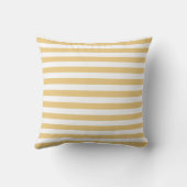 Gepersonaliseerde Geel & Wit Cabana Stripe Kussen (Achterkant)