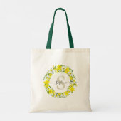 Gepersonaliseerde Geel Wit Daffodil Garland Tote Bag (Achterkant)