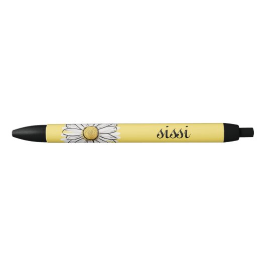 Gepersonaliseerde Geel & Wit Daisy Pen (Voorkant)