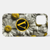 Gepersonaliseerde geel wit & zwart madeliefje bloe Case-Mate iPhone case (Achterkant (horizontaal))