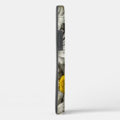 Gepersonaliseerde geel wit & zwart madeliefje bloe Case-Mate iPhone case (Achterkant / Rechts)
