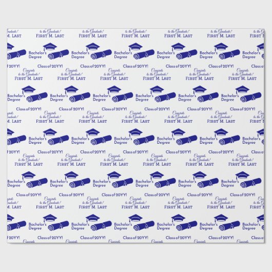 Gepersonaliseerde Gefeliciteerd Afstuderen Cap Dip Cadeaupapier (Vlak)