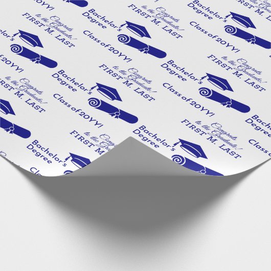 Gepersonaliseerde Gefeliciteerd Afstuderen Cap Dip Cadeaupapier (Hoek)