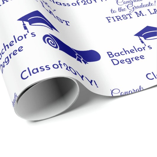 Gepersonaliseerde Gefeliciteerd Afstuderen Cap Dip Cadeaupapier (Rol Hoek)