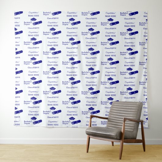 Gepersonaliseerde Gefeliciteerd Afstuderen Cap Dip Wandkleed (In Situ (horizontaal))