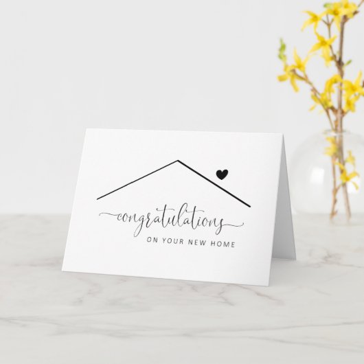 Gepersonaliseerde Gefeliciteerd met je nieuwe Home Kaart (Gele Bloem)