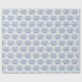 Gepersonaliseerde Gefeliciteerd met pensioen! Blau Cadeaupapier (Vlak)